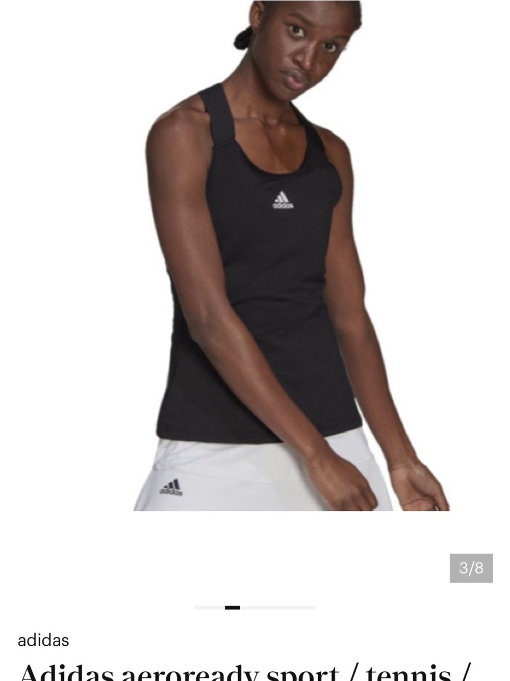 Adidas Aeroready Black Racerback Tennis Workout Tank with Center Logo
